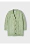 Girl's Green Cardigan Braided - 2
