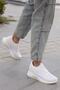 Women's White Daily Lace-up Flat Comfortable Sole Sneaker Anti-Sweat Comfortable Sports Shoes - 4