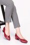 Women's Genuine Leather Heeled Stewardess Shoes Şhn.801 - Claret Red - 40 - 2