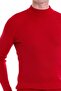 Red Slim Fit Ribbed Half Turtleneck Wool Sweater - 5