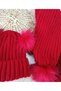 Baby Girl Children's Pompom Winter Scarf Beanie Set Red - 2