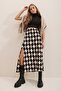 Adın Bisküvi High Waist Slit Soft Textured Winter Midi Skirt - 2