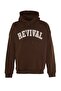 Brown Oversize/Wide Cut Hooded Inside Fleece/Warm Unisex Sweatshirt Tmnaw22Sw1462 - 7