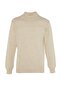 Bej Slim Fit Yünlü Yarım Balıkçı Yaka Basic Triko Kazak TMNAW21KZ1595 - 10