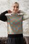 Monsa Square Plaid Pattern Knitwear Sweater - Mint / Camel - 2