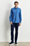 Men's Indigo Slim Fit Slim Fit Magic Denim Flexible Jeans Trousers - 2