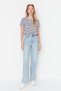 Lotus Women's High Waist Wide Leg Jeans, Palazzo Jeans - 2