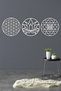 Sacred Geometry 3'L Set Sri Yantra, Lotus Flower, Flower of Life Wall Decor, Painting - 3