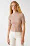 Women's Short Sleeve Turtleneck Sweater 3wak90050ht - 3