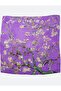 Silk Shawl Scarf| Purple Van Gogh Almond Tree| 140 cm| Nomads Felt - 5