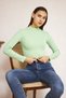Women's Light Green Crop Body - 3