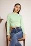 Women's Light Green Crop Body - 5