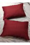 Cotton Satin Covered 2 Pack Striped Pillow Case 50X70 Cm. - Burgundy - 4