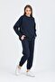 Women's Navy Blue 3 Thread Tracksuit Set
