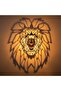 Natural Wooden MDF Laser Rustic Living Room Sconce Wall Decoration with Lion Lion Patterned Reflection Design