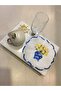 Bleu Blanc Yellow Embroidered Single Cocktail Napkin