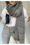 Double Sided Gray Plaid Scarf & Shawl