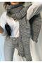 Double Sided Gray Plaid Scarf & Shawl - 2