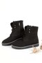 Pine Ug Women's Black Suede Round Toe Lace up Zippered Daily Boots - 3