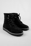 Pine Ug Women's Black Suede Round Toe Lace up Zippered Daily Boots - 4