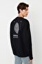 Black Oversize/Wide Cut Inside Fleece/Warm Mystic Printed Tmnaw23Sw00275
