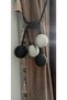 4 Ball-Shaped Background Curtain Collection Apparatus Cornice Mounting Tool Black-Ecru Ceiling Bracket Curtain Ornament - 2