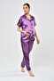 Satin Front Buttoned Maternity Short Sleeve Pajama Set - 3