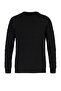 Siyah Casual Unisex Regular Fit Yünlü Bisiklet Yaka Saç Örgü Detaylı Triko Kazak TMNAW22KZ2059 - 11