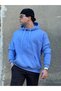 Oversize Unisex Hooded 3 Thread Thick Cotton Basic Sweatshirt - 3
