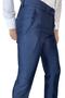 Men's Blue Slim Fit Fabric Trousers - 3