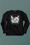 Cute Cat with Tiny Whiskers Petite Long Sleeve T-Shirt Printed T-shirt