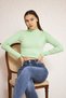 Women's Light Green Crop Body