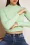 Women's Light Green Crop Body - 6