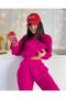 Fuchsia Turtleneck Tracksuit Set