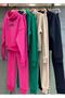 Fuchsia Turtleneck Tracksuit Set - 4