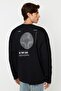 Black Oversize/Wide Cut Inside Fleece/Warm Mystic Printed Tmnaw23Sw00275 - 4