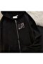Y2K Black Los Angelas Unisex 3 Thread Raster Zippered Oversize Cardigan - 2