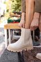 Fast Women's Beige Genuine Leather Boots - 6