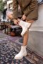 Fast Women's Beige Genuine Leather Boots - 7
