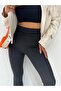 Black Flare Leg High Waist Lycra Leggings Trousers