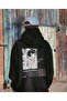 Y2K Black Los Angelas Unisex 3 Thread Raster Zippered Oversize Cardigan - 4