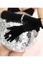 Black Special Design after Party, for Bachelorette, Silk Velvet Gloves - 2