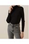 Turtleneck Sweater-Women's Turtleneck Sweater-Fisherman Collar Ribbed Sweater - 2