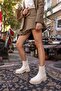 Fast Women's Beige Genuine Leather Boots