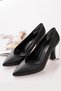 Stiletto V Model Black Leather New Season Daily Stylish Handmade Domestic Production - 4