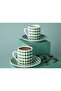 Gules Porcelain 4-Piece 2-Person Coffee Cup Set 80 Ml Green - 2