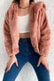 Women's Powder Zippered Hooded Plush Fur Coat - 6