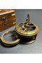 Brass Sundial and Compass with Wooden Velvet Box - 4