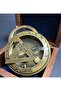 Brass Sundial and Compass with Wooden Velvet Box - 5