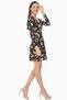 Women's Black Patterned Double-Breasted Dress - 3